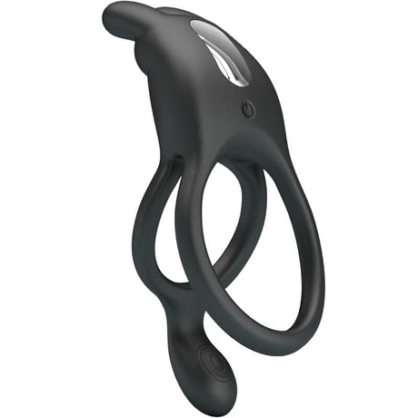 Penisring Seth Doppel-Vibrationsring Rabbit 7 Vibrationen Schwarz
