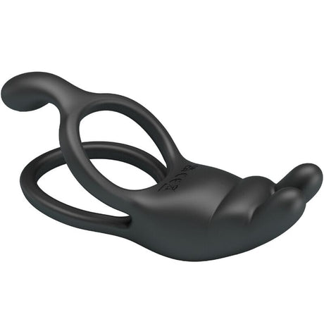 Penisring Seth Doppel-Vibrationsring Rabbit 7 Vibrationen Schwarz