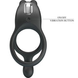 Penisring Seth Doppel-Vibrationsring Rabbit 7 Vibrationen Schwarz