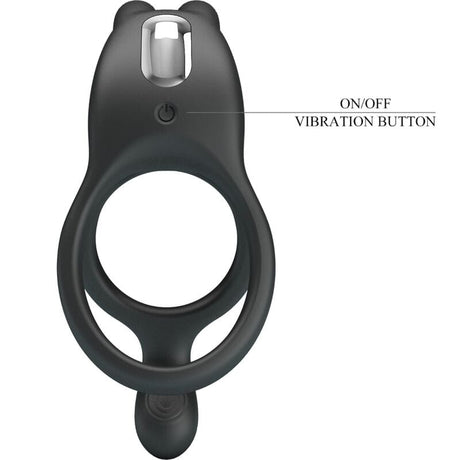 Penisring Seth Doppel-Vibrationsring Rabbit 7 Vibrationen Schwarz