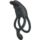 Penisring Seth Doppel-Vibrationsring Rabbit 7 Vibrationen Schwarz