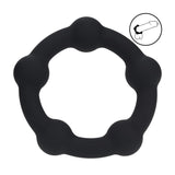 Penisring mit Perlen aus Silikon Schwarz S Ø innen 3 cm