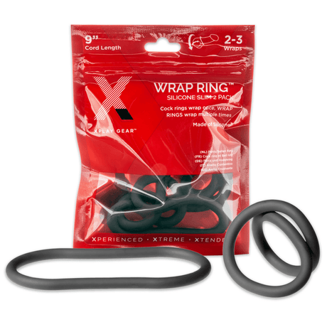 Penisring Slim Wrap Silikon Schwarz 22,9 cm – Ansicht 2