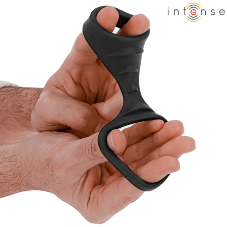 Penisring Theo Doppelter aus Silikon Schwarz Modell 3 Ø 4 cm