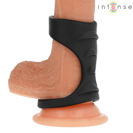 Penisring Theo Doppelter aus Silikon Schwarz Modell 3 Ø 4 cm