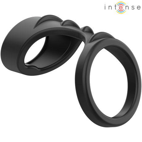Penisring Theo Doppelter aus Silikon Schwarz Modell 3 Ø 4 cm