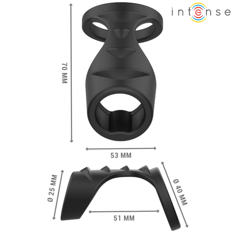 Penisring Theo Doppelter aus Silikon Schwarz Modell 3 Ø 4 cm