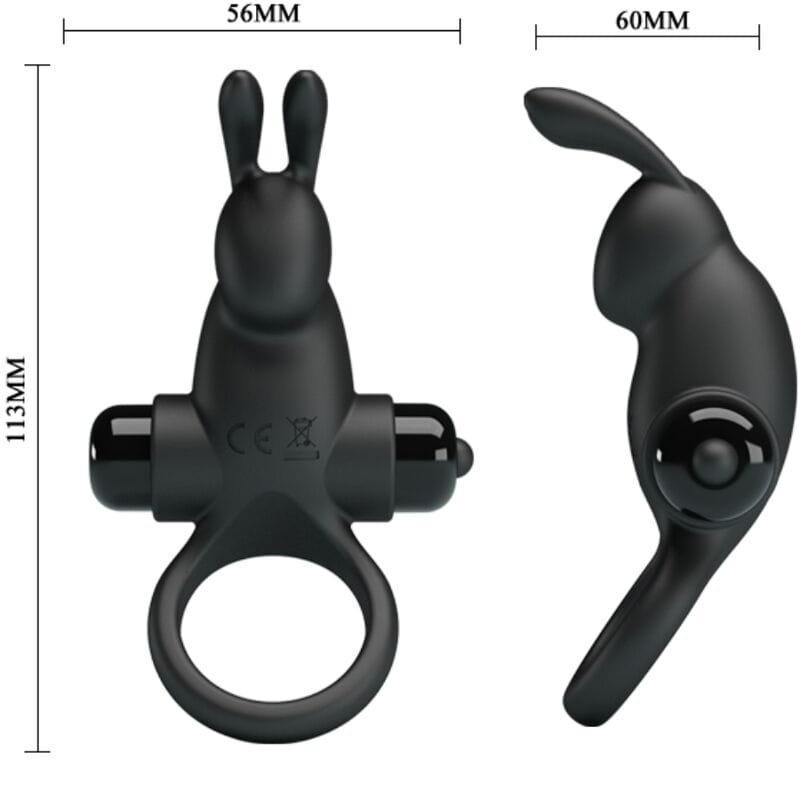 Penisring Vibrationsring + Rabbit-Klitoris-Stimulator 10 Vibrationen Schwarz