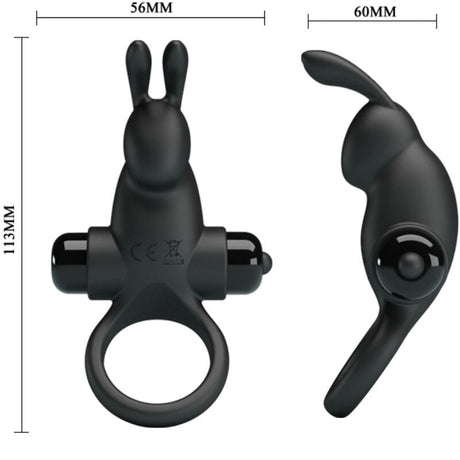Penisring Vibrationsring + Rabbit-Klitoris-Stimulator 10 Vibrationen Schwarz