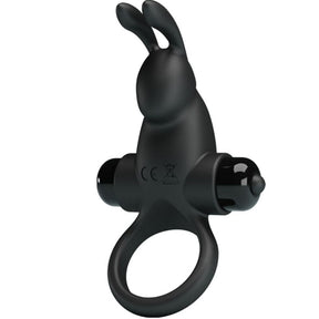 Penisring Vibrationsring + Rabbit-Klitoris-Stimulator 10 Vibrationen Schwarz