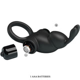 Penisring Vibrationsring + Rabbit-Klitoris-Stimulator 10 Vibrationen Schwarz