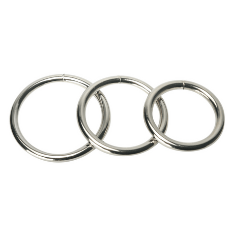 Penisringe Master Series Trine Set aus drei Weiten Stahl Silber