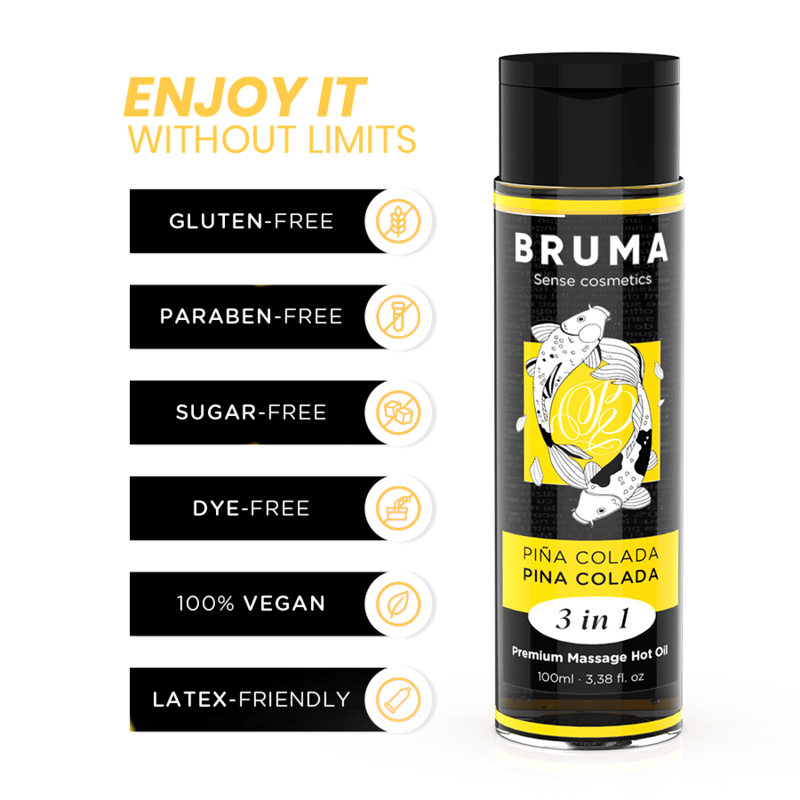 Premium 3-in-1 Massageöl mit Wärmeeffekt Pina Colada 100 ml – Ansicht 3
