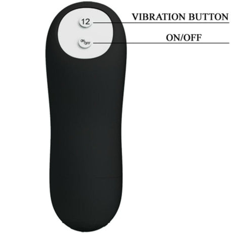 Pretty Love - Analplug aus Silikon Extra Stimulation und 12 Vibrationsmodi Schwarz
