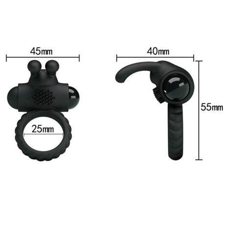Penisring Eudora Vibrierring mit Stimulator Schwarz.5