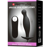 Pretty Love - Silikon Analplug 12 Vibrationsmodi Schwarz