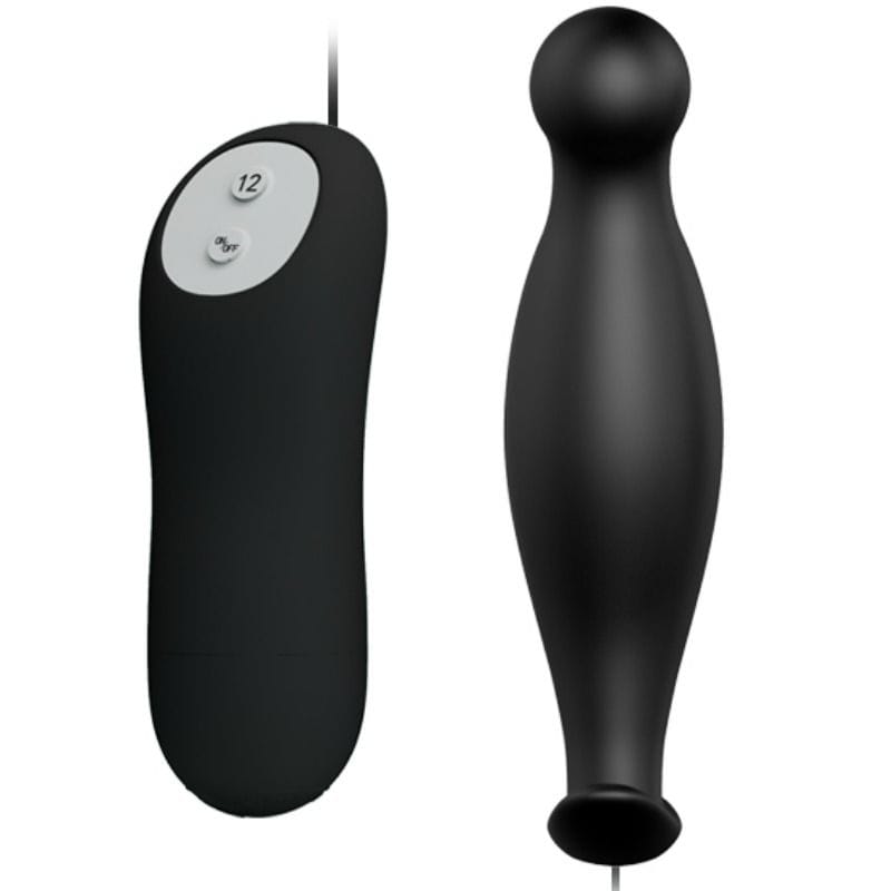 Pretty Love - Silikon Analplug 12 Vibrationsmodi Schwarz