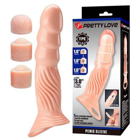Pretty Love – Strukturierte Penishülle mit Verlängerungen
