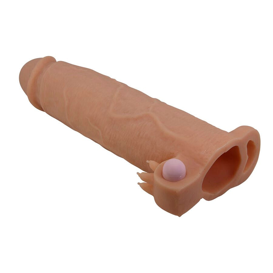 Penishülle Xerxes mit Klitoralstimulator und Vibration 6,7 cm.2