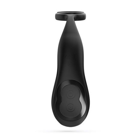 Prostata-Vibrator Erixos mit Hodenriemen und Penisring Schwarz 14,5 cm – Ansicht 3