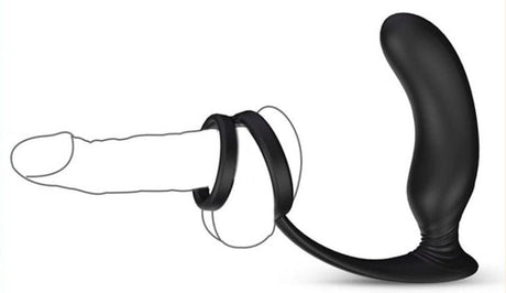 Prostata Vibrator mit Penisring Hotti 11 x 3,2 cm