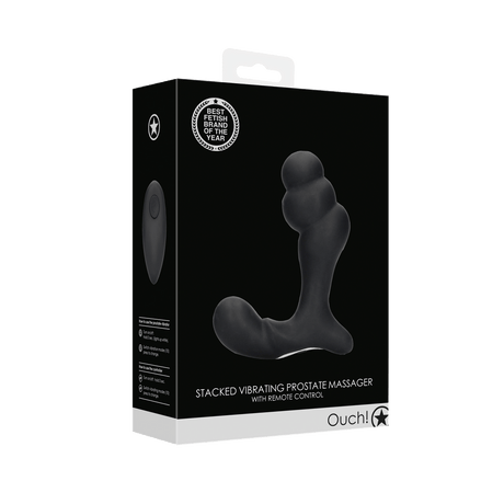 Prostatavibrator Ouch mit Fernbedienung gestapelt 9,6 x Ø 4,3 cm – Ansicht 2