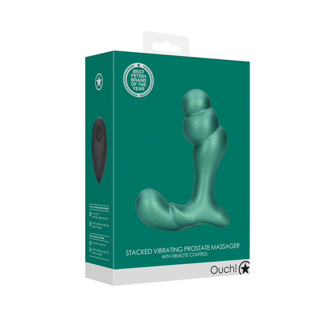 Prostatavibrator Ouch mit Fernbedienung gestapelt 9,6 x Ø 4,3 cm – Ansicht 9