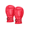 Puppy-Handschuhe Ouch aus PU-Leder mit Schloss Rot 28 cm