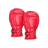 Puppy-Handschuhe Ouch aus PU-Leder mit Schloss Rot 28 cm
