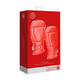 Puppy-Handschuhe Ouch aus PU-Leder mit Schloss Rot 28 cm – Ansicht 2