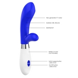 Rabbit-Vibrator Achilles mit Klitorisarm Blau 21 x 3,5 cm – Ansicht 6