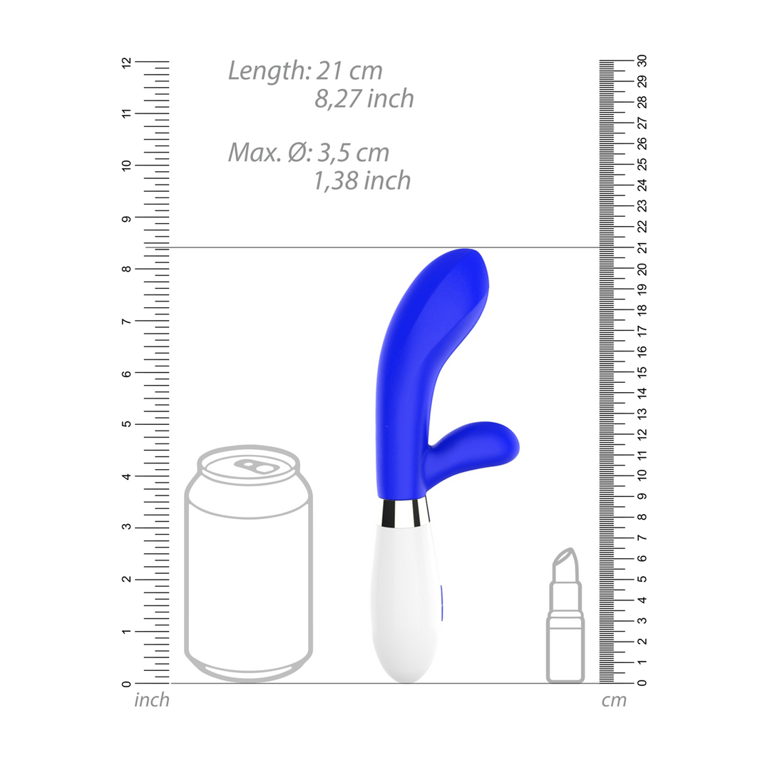 Rabbit-Vibrator Achilles mit Klitorisarm Blau 21 x 3,5 cm – Ansicht 7