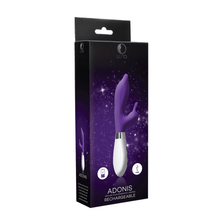 Rabbit-Vibrator Adonis mit Akku Violett 21,8 x 3,5 cm – Ansicht 2