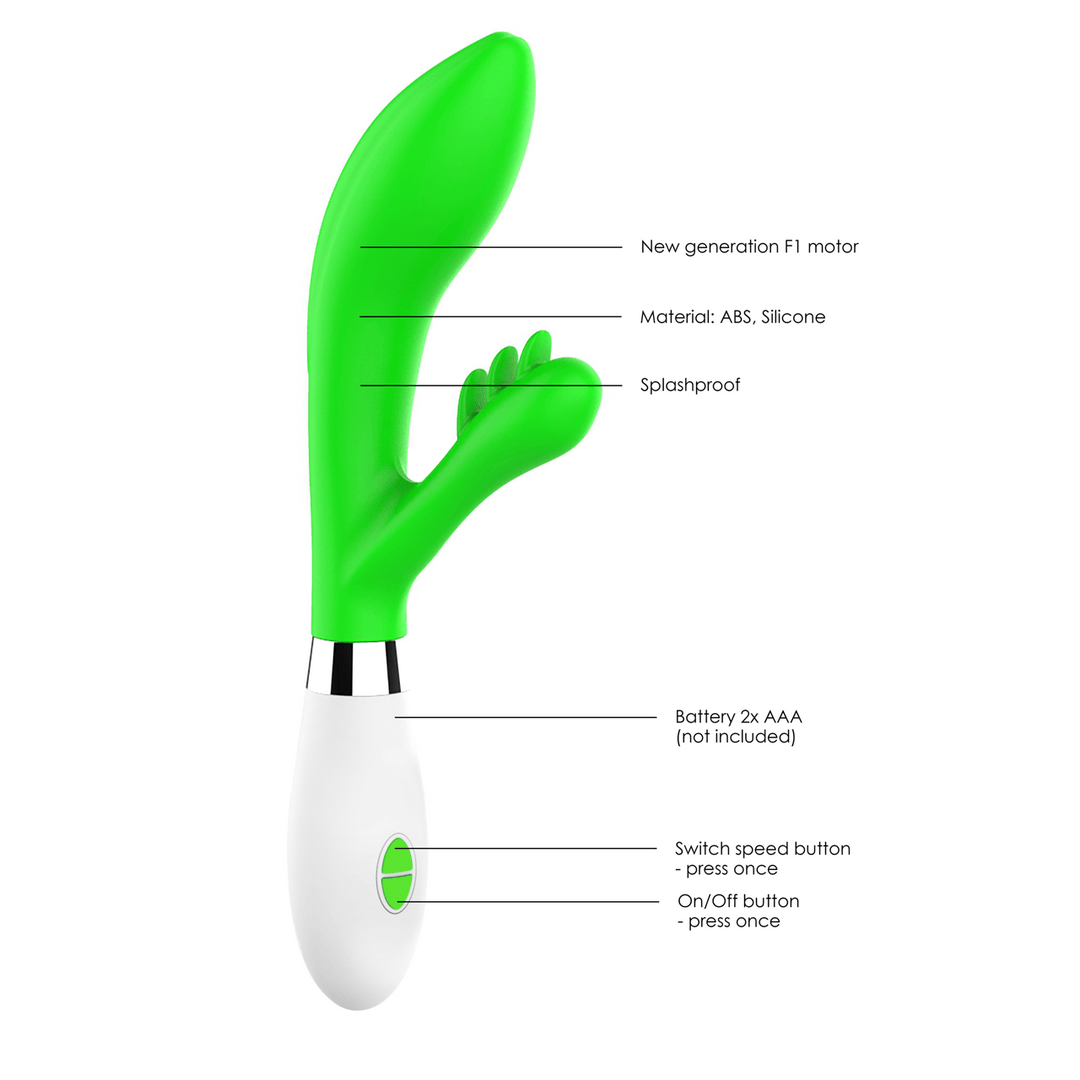 Rabbit-Vibrator Agave mit gefiedertem Arm Grün 23,1 x 3,6 cm – Ansicht 6