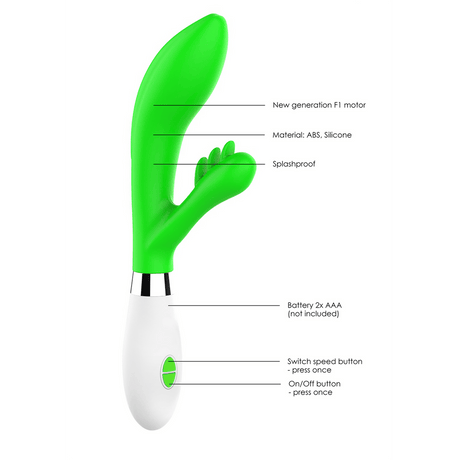 Rabbit-Vibrator Agave mit gefiedertem Arm Grün 23,1 x 3,6 cm – Ansicht 6