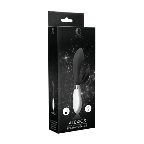 Rabbit-Vibrator Alexios mit Akku Schwarz 12 x Ø 3,8 cm – Ansicht 2