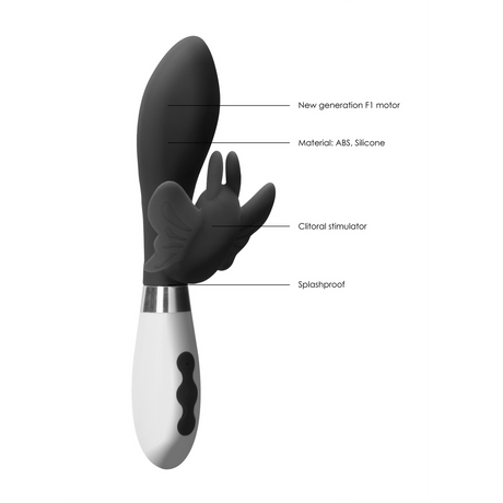 Rabbit-Vibrator Alexios mit Akku Schwarz 12 x Ø 3,8 cm – Ansicht 7