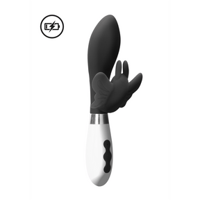 Rabbit-Vibrator Alexios mit Akku Schwarz 12 x 3,8 cm