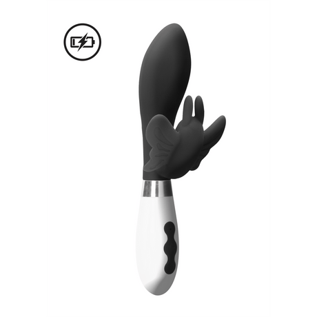 Rabbit-Vibrator Alexios mit Akku Schwarz 12 x Ø 3,8 cm