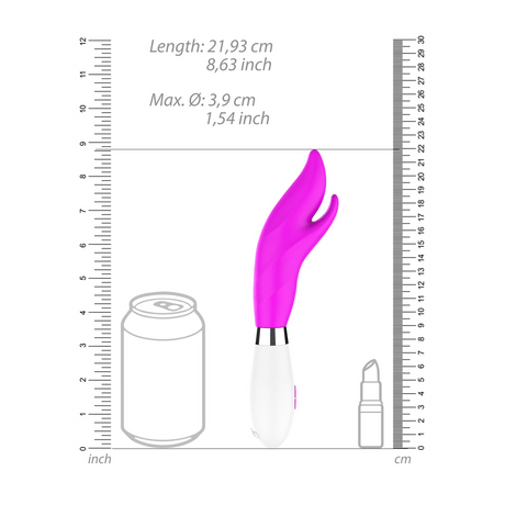 Rabbit-Vibrator Athos mit Doppelspitze Pink 21,9 x 3,9 cm – Ansicht 7