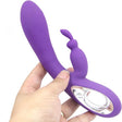 Rabbit-Vibrator Bella mit Zugring Violett 21 cm