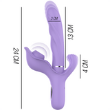 Rabbit-Vibrator Billie Multifunktionaler Wiederaufladbarer Saugvibrator mit Lila