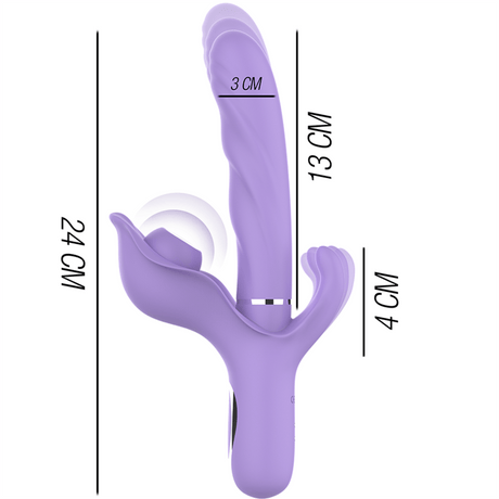 Rabbit-Vibrator Billie Multifunktionaler Wiederaufladbarer Saugvibrator mit Lila