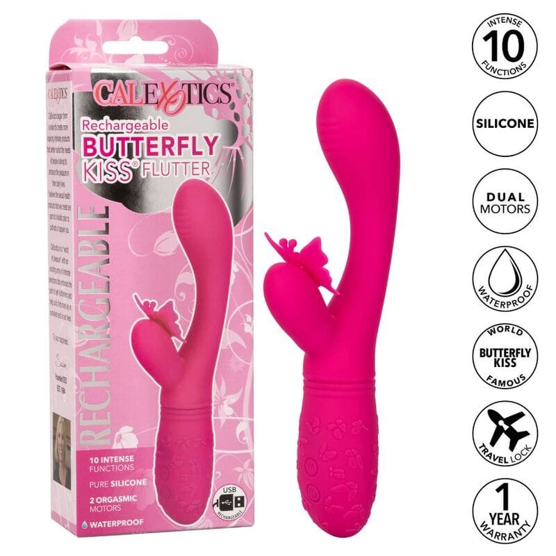 Rabbit-Vibrator Butterfly Kiss Flutter Rosa 9 x 3,25 cm – Ansicht 2
