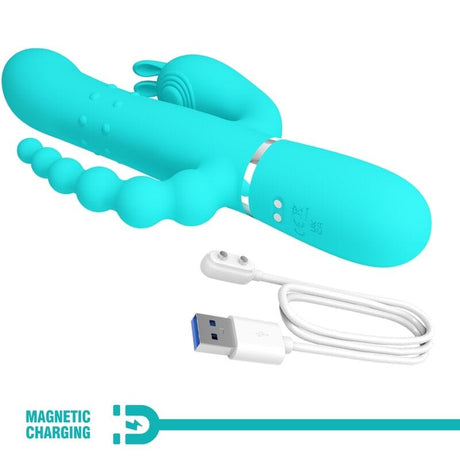 Rabbit-Vibrator Cammy 4 in 1 Multifunktions-Dreifacher Blau