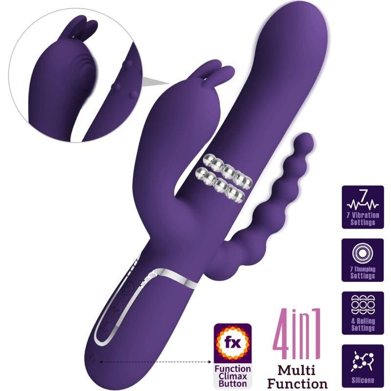 Rabbit-Vibrator Cammy Triple Multifunktion 4 in 1 Lila – Ansicht 5
