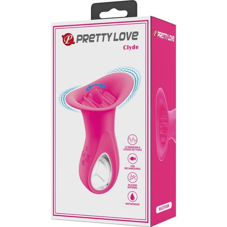 Rabbit-Vibrator Clyde Oralvibrator Vibrierende Zunge 12 Vibrationen Rosa