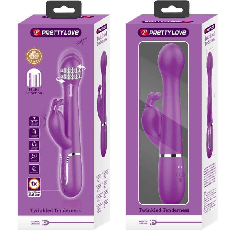 Rabbit-Vibrator Dejon 3 in 1 Multifunktions- Lila