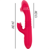 Rabbit-Vibrator Dua Multifunktion Wiederaufladbar Auf-und-Ab mit Roter Zunge 4,4 cm – Ansicht 3