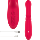 Rabbit-Vibrator Dua Multifunktion Wiederaufladbar Auf-und-Ab mit Roter Zunge 4,4 cm – Ansicht 4